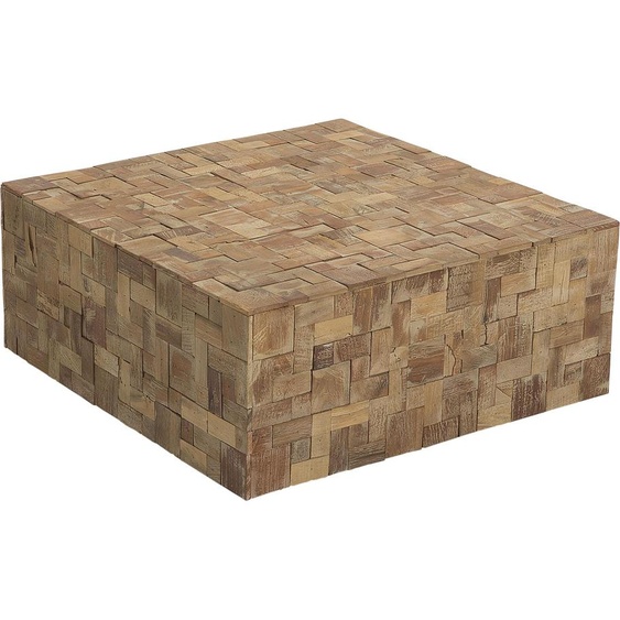 BELIANI Table basse en teck marron clair carré 80x80 cm fait main table basse rustique moderne salon meuble de salon