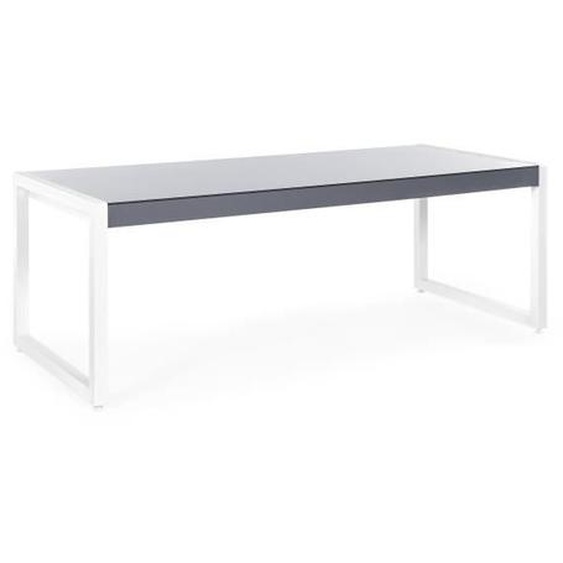 Beliani - Table de jardin en aluminium gris et blanc 210 x 90 cm BACOLI