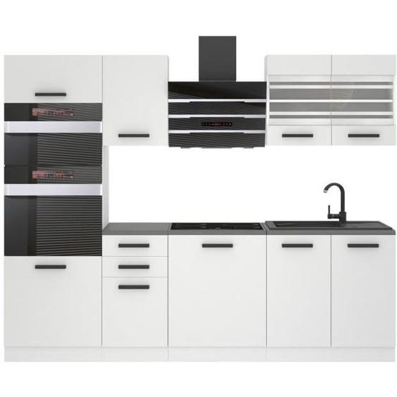 Belini Cuisine Equipee Complete TRACY Muebles de Cuisine Complets - 240 cm.  Sans Plan de Travail, blanc mat