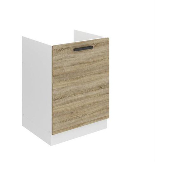 BELINI Meuble Cuisine Bas sans Plan de Travail SDZ, Meubles de Cuisine - T: 51,6x60x82 cm, Meuble Sous Evier - 1 Porte, chêne