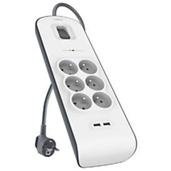 Belkin BSV604ca2m, 650 J, 6 sortie(s) CA, Blanc, 2 m