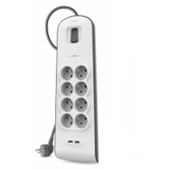 Belkin BSV804ca2M, 900 J, 8 sortie(s) CA, Blanc, 2 m