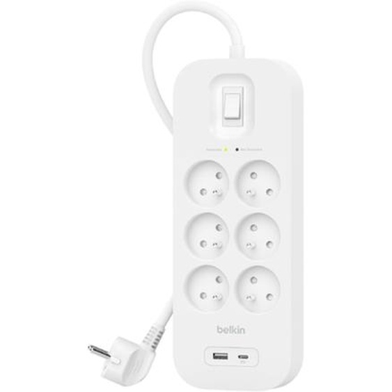 Belkin Connect, 650 J, 6 sortie(s) CA, Blanc, Universel, 2 m, 1 pièce(s) SRB002CA2M