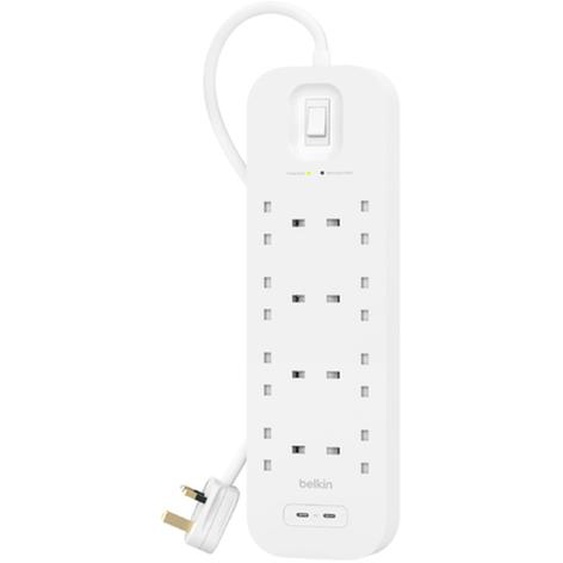Belkin Connect, 900 J, 8 sortie(s) CA, Blanc, 2 m, 1 pièce(s) SRB004CA2M