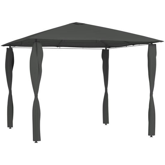 Belvédère à revêtement de poteaux 3x3x2,6 m Anthracite 160 g/m²