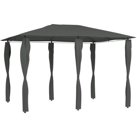 Belvédère à revêtement de poteaux 3x4x2,6 m Anthracite 160 g/m²