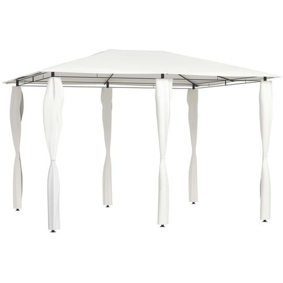 Belvédère avec revêtement de poteaux 3x4x2,6 m Crème 160 g/m²