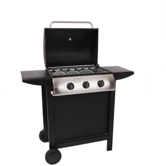 Beneffito - lofoten - Barbecue extérieur au gaz 3 brûleurs - Puissance 8,4 kW - Capot de fermeture avec thermomètre - 2 Grilles en acier chromé, 2