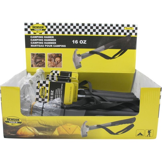 Benson 11170 Marteau de camping Marteau de tente 450g/ 16OZ Manche en fibre de verre
