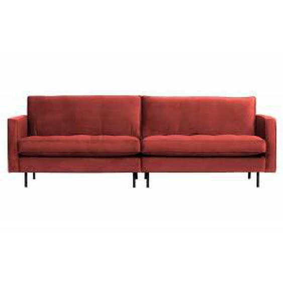 BEPUREHOME RODEO - Canapé 3 places velours rouge chataigne Rouge 0.000000