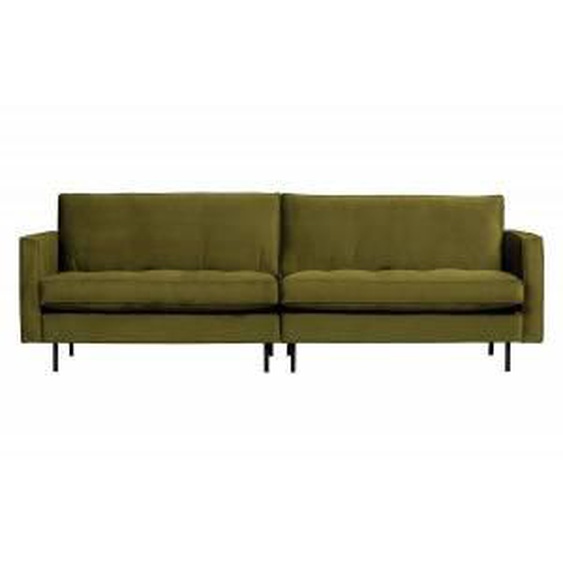 BEPUREHOME RODEO - Canapé 3 places velours vert olive Vert 0.000000