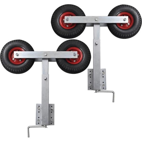 Set de 2 supports à double roue inclinable remorque à bateau