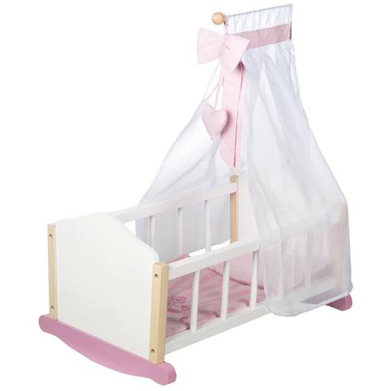 Berceau De Poupée Avec Accessoires Complets Scarlett Blanc / Rose