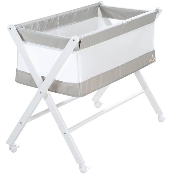 Berceau Pliable Avec Matelas Blanc Et Gris
