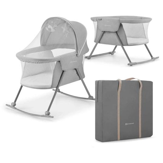Berceau Pliant 3 En 1 Avec Fonction Lit De Camping Et Bascule Grey