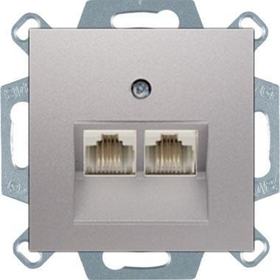 Berker Prise réseau 2x RJ45 Cat. 6e aluminium