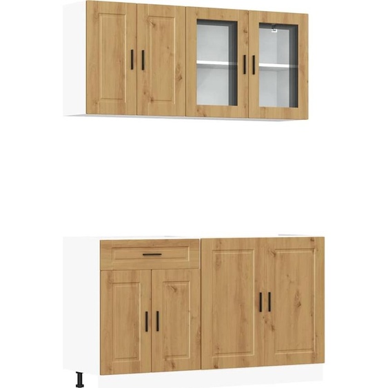 Best Möbel Ensemble darmoires de cuisine 4 pièces Kalmar - Commode - Chêne Artisan Matériau bois - Armoires de cuisine A3314880