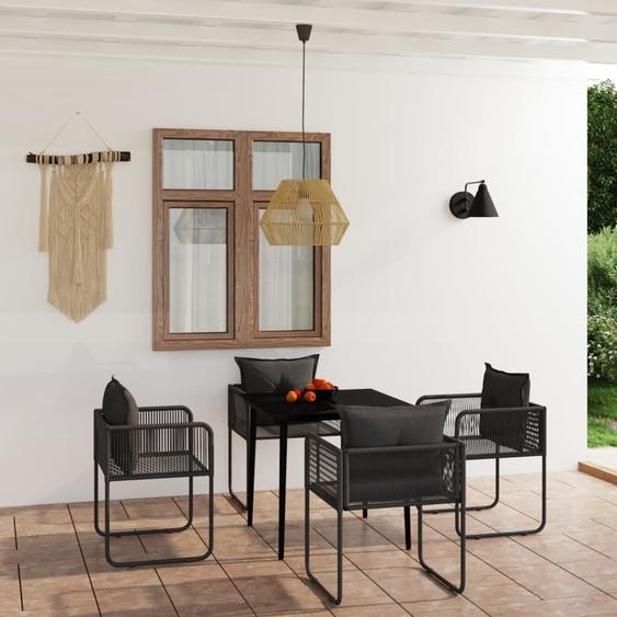 Best Möbel Ensemble de meubles de jardin Balcon Ensemble de 5 pièces de salon de jardin noir - Ensemble de meubles de jardin Cloris Neu7144642 2parcel