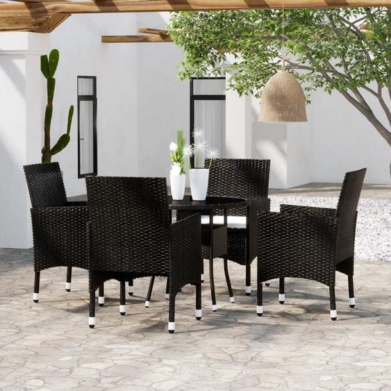 Best Möbel Ensemble de meubles de jardin Ensemble de meubles de balcon 5 pièces Salon de jardin Poly rotin noir - Garnitures de jardin CL3150418 2parcel