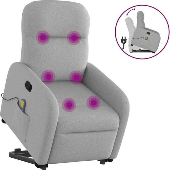 Best Möbel Fauteuil de massage avec releveur Gris nuage Tissu - Fauteuil TV & Relax CHYDE1306302