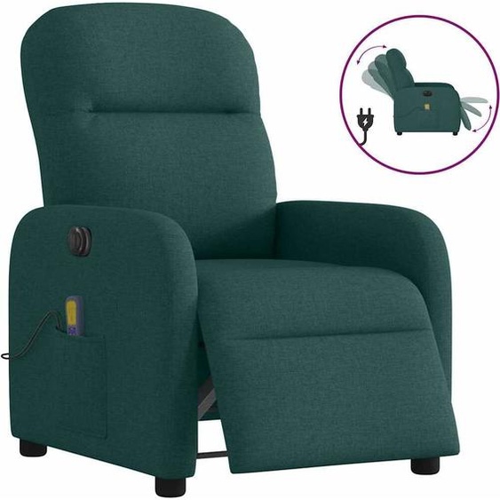 Best Möbel Fauteuil de massage électrique Vert foncé Tissu - Fauteuil TV & Relax CHYDE6864593
