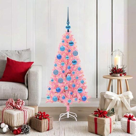 Best Möbel Sapin de Noël avec 150 LEDs avec support Rose 120 cm PVC - Sapins de Noël artificiels Cloris Nouveau4719011 2parcel