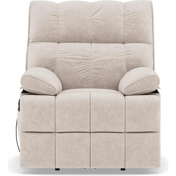 Best Mobilier Chandler - Fauteuil relax électrique en velours texturé , Beige