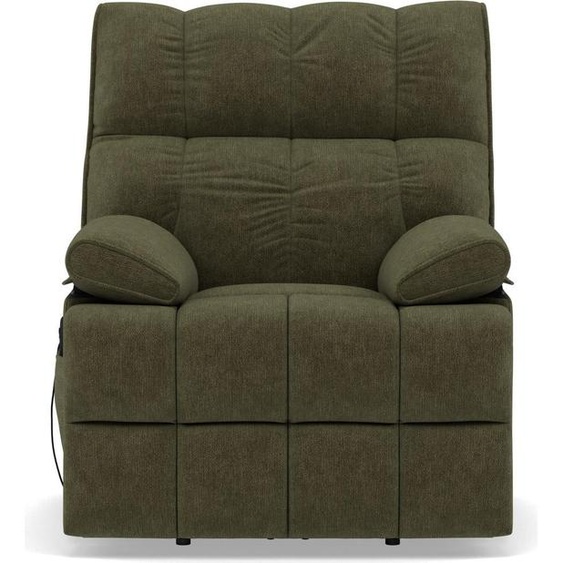 Best Mobilier Chandler - Fauteuil relax électrique en velours texturé , Vert