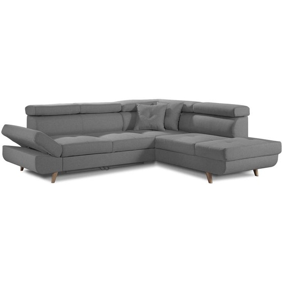 Best Mobilier Linea - Canapé dangle droit convertible - 5 places - avec têtières , Gris clair