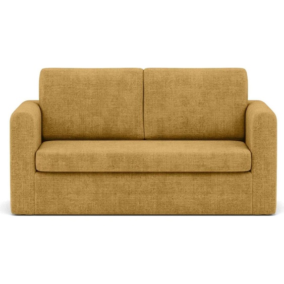 Best Mobilier Marilia - Canapé 2 places convertible déplimousse en velours texturé , Jaune