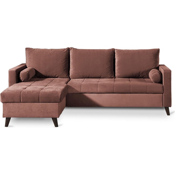 Best Mobilier POLAR - Canapé dangle réversible convertible - en velours au design scandinave - 4 places , Rose