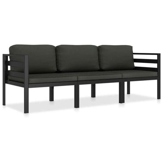 BEST SELLER Salon bas de jardin classique - 3 pcs avec coussins - Aluminium Anthracite - CD8473079