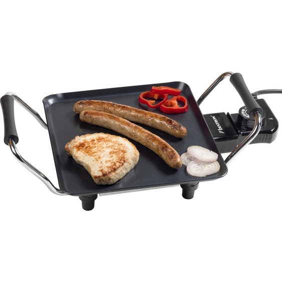 Bestron Plaque de cuisson électrique plancha/teppanyaki avec revêtement antiadhésif, 1000 W, Noir