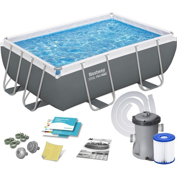 Bestway 10in1 piscine de jardin à crémaillère 282 x 196 x 84cm 56629N