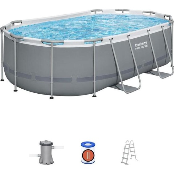 BESTWAY Ensemble de piscine à encastrer (tubulaire) - Steel Pro MAX™ - 427 x 250 x 100 cm - Oval