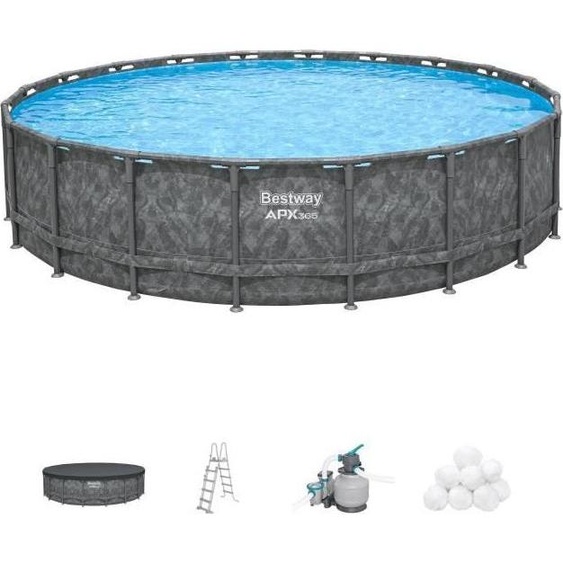 BESTWAY Ensemble de piscine debout (tubulaire) - APX 365™ - 610 x 132 cm - Rond