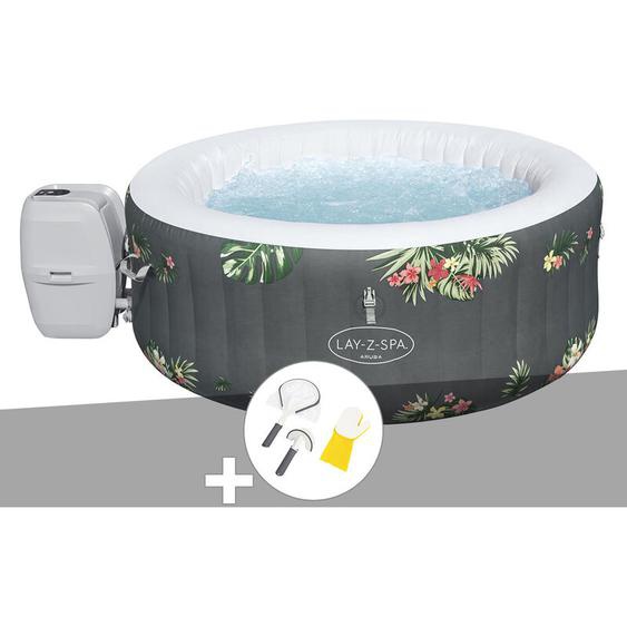 Bestway - Kit spa gonflable Lay-Z-Spa Aruba rond Airjet 2/3 places + Kit de nettoyage