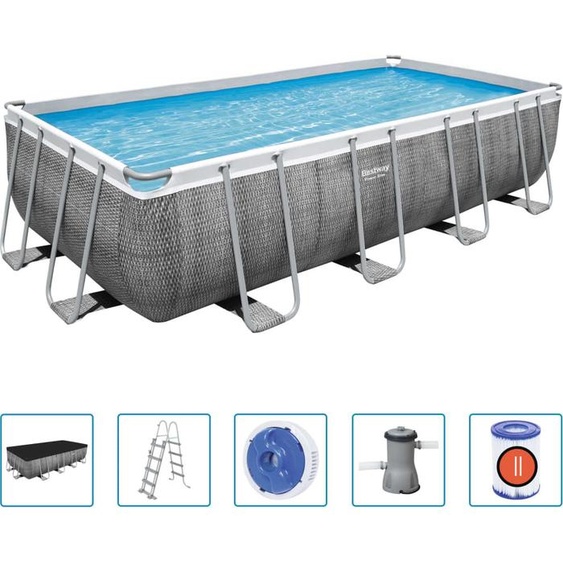 Bestway Power Steel Ensemble de piscine rectangulaire 488×244×122 cm