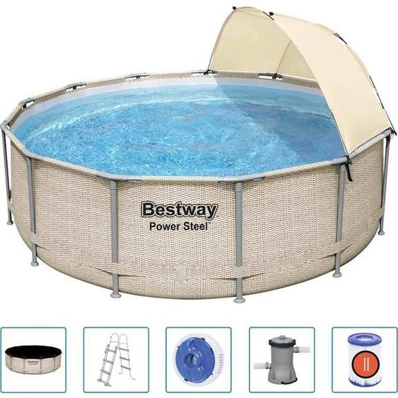 Bestway Power Steel Kit piscine avec toit 396x107 cm