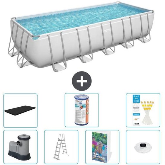 Bestway Power Steel, piscine rectangulaire - 640 x 274 x 132 cm - Composée de 6 parties - Modèle S622