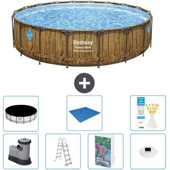 Bestway Power Steel, piscine ronde - 549 x 122 cm - 6 pièces - Modèle S596