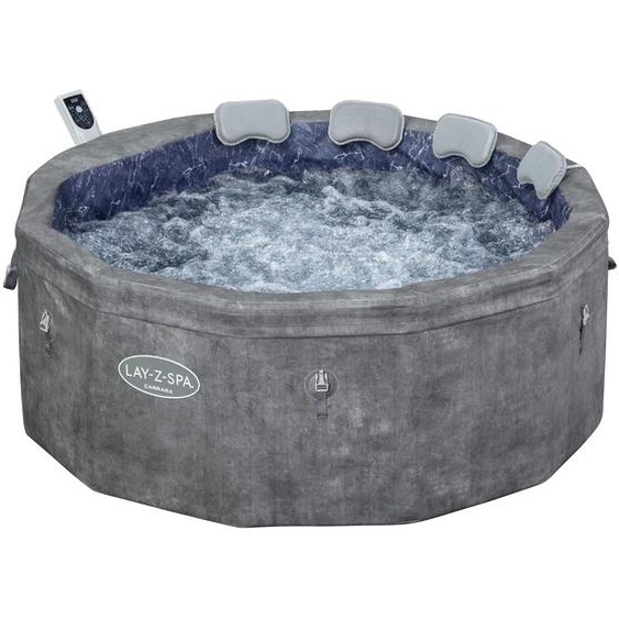 Bestway® LAY-Z-SPA® Spa à économie dénergie avec panneaux en mousse Carrara AirJet™ avecApp + groupe de pompage UltraFit™ intégré, pour 6 personnes Ø 170 x 65 cm, Aspect albâtre foncé