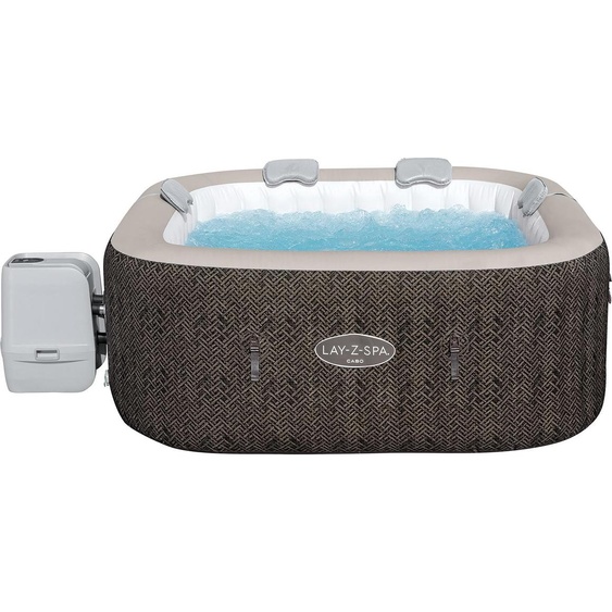 Bestway® LAY-Z-SPA® Spa à économie dénergie Cabo HydroJet™ avecApp, pour 6 personnes 180 x 180 x 71 cm, aspect tressé croisé (gris chêne)