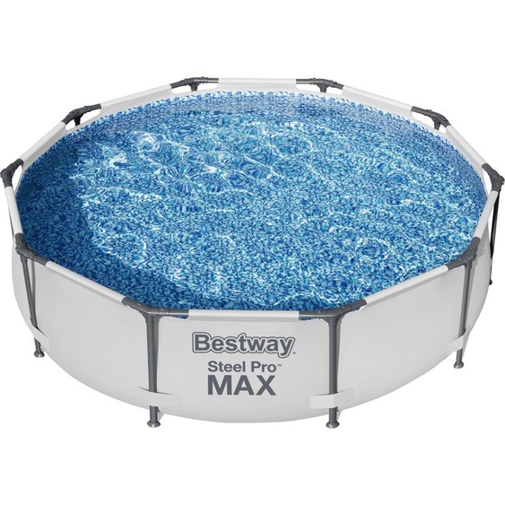Bestway® Steel Pro MAX™ Piscine à cadre sans pompe Ø 305 x 76 cm, gris clair, ronde