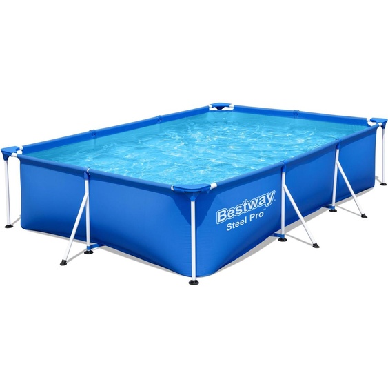 Bestway® Steel Pro™ Piscine à cadre sans pompe 300 x 201 x 66 cm, bleue, rectangulaire