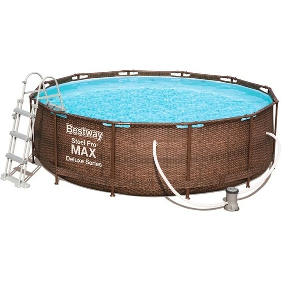Bestway Steel Pro Max Rattan 3,66 x 1 m 56709 + Filtre à cartouche + Échelle