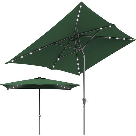 Bettizia Parasol 200 x 300cm Parasol de jardin Parasol de marché pliable à manivelle,vert