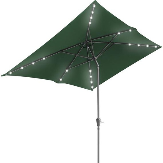 Bettizia Parasol Rectangulaire,Manivelle Pliable Fer Parasol Balcon Marché,Inclinable,2 x 3m,LED,Vert