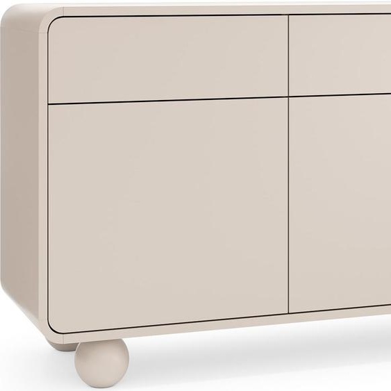 BETTSO Commode ALVION 160 cm - Commode scandinave avec système push-to-open et pieds sphériques en cachemire