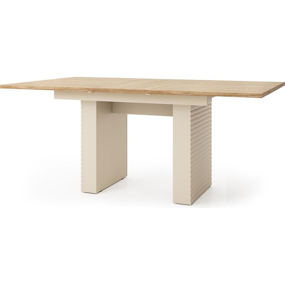 BETTSO Elégante table pliante LATILO en cachemire et chêne huilé - idéale pour la salle à manger et le salon